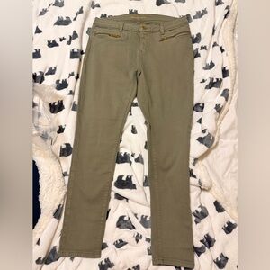 Michael Kors women’s 8 Olive Green jeans with Gold Accents
